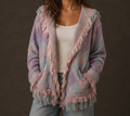 Reworked Pink &amp; Purple Egg Basket Blanket Cardigan