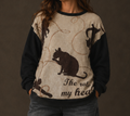 Reworked Cat Blanket Crewneck
