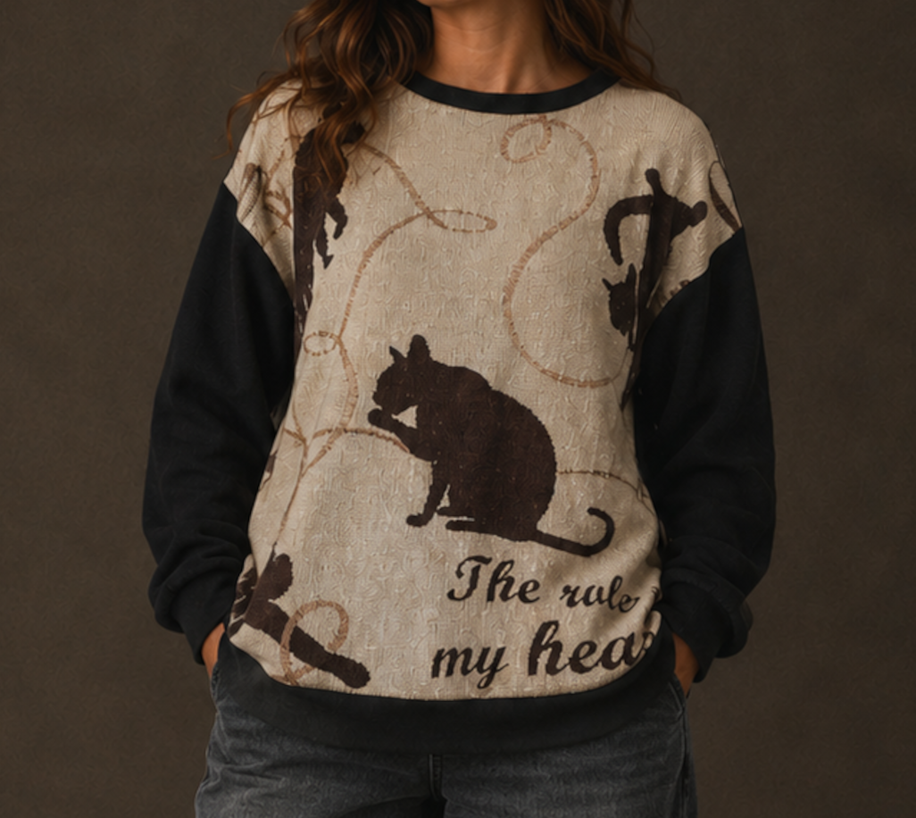 Reworked Cat Blanket Crewneck