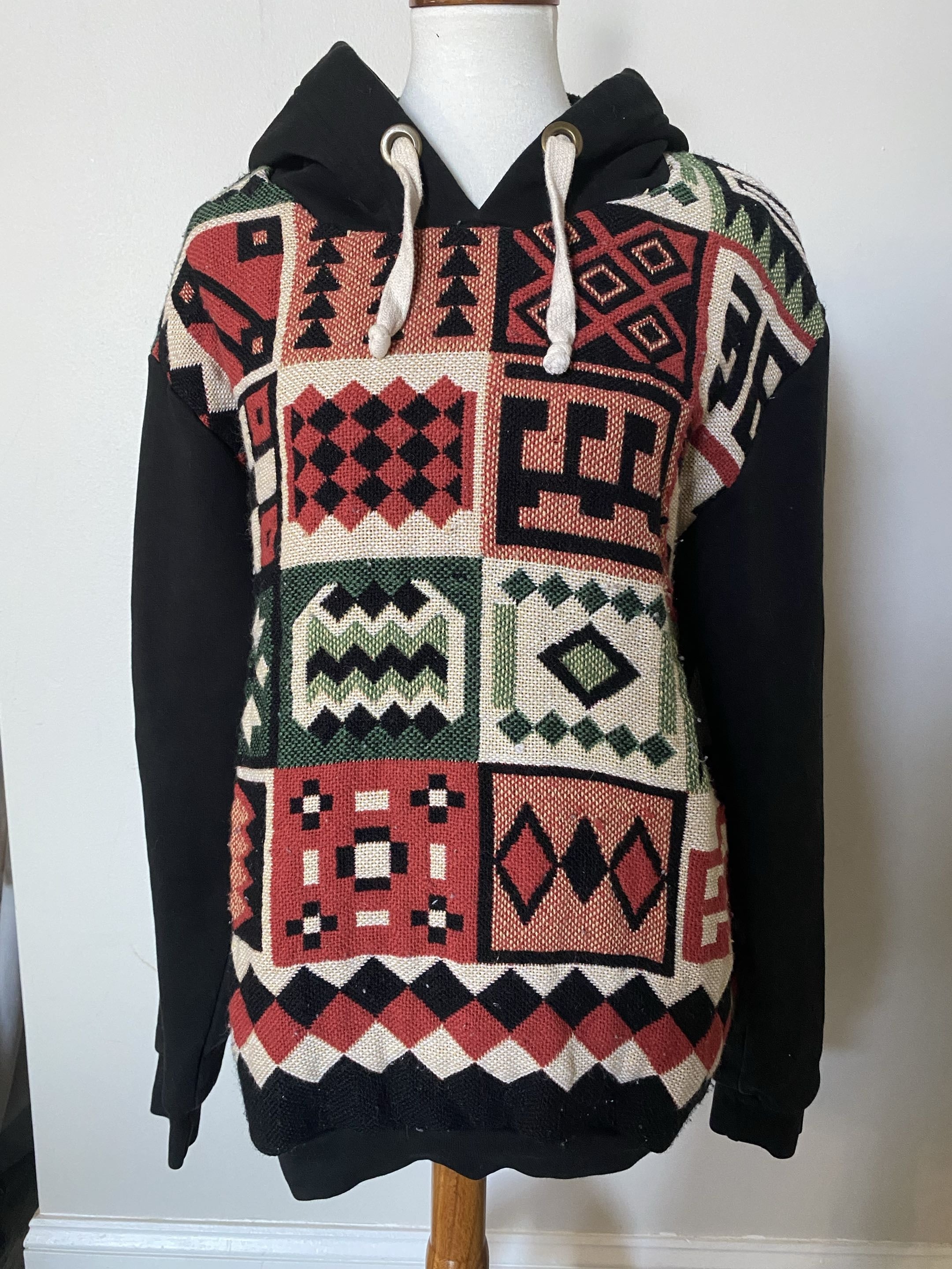 Tribal Patchwork Blanket Hoodie