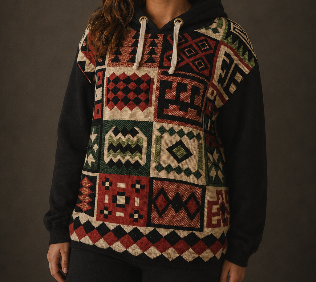 Tribal Patchwork Blanket Hoodie