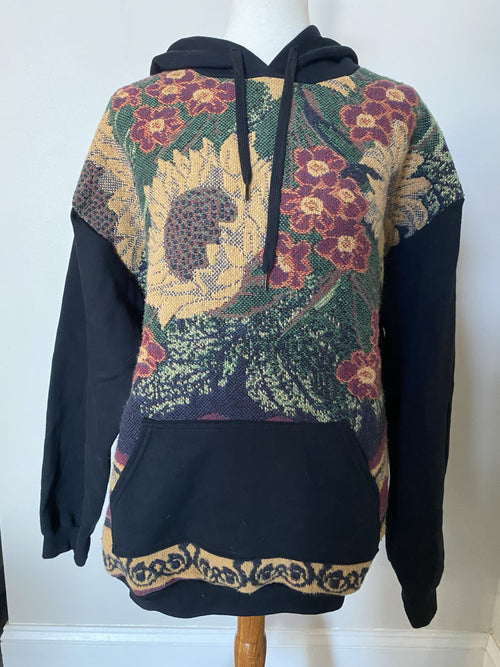 Reworked Sunflower Blanket Hoodie