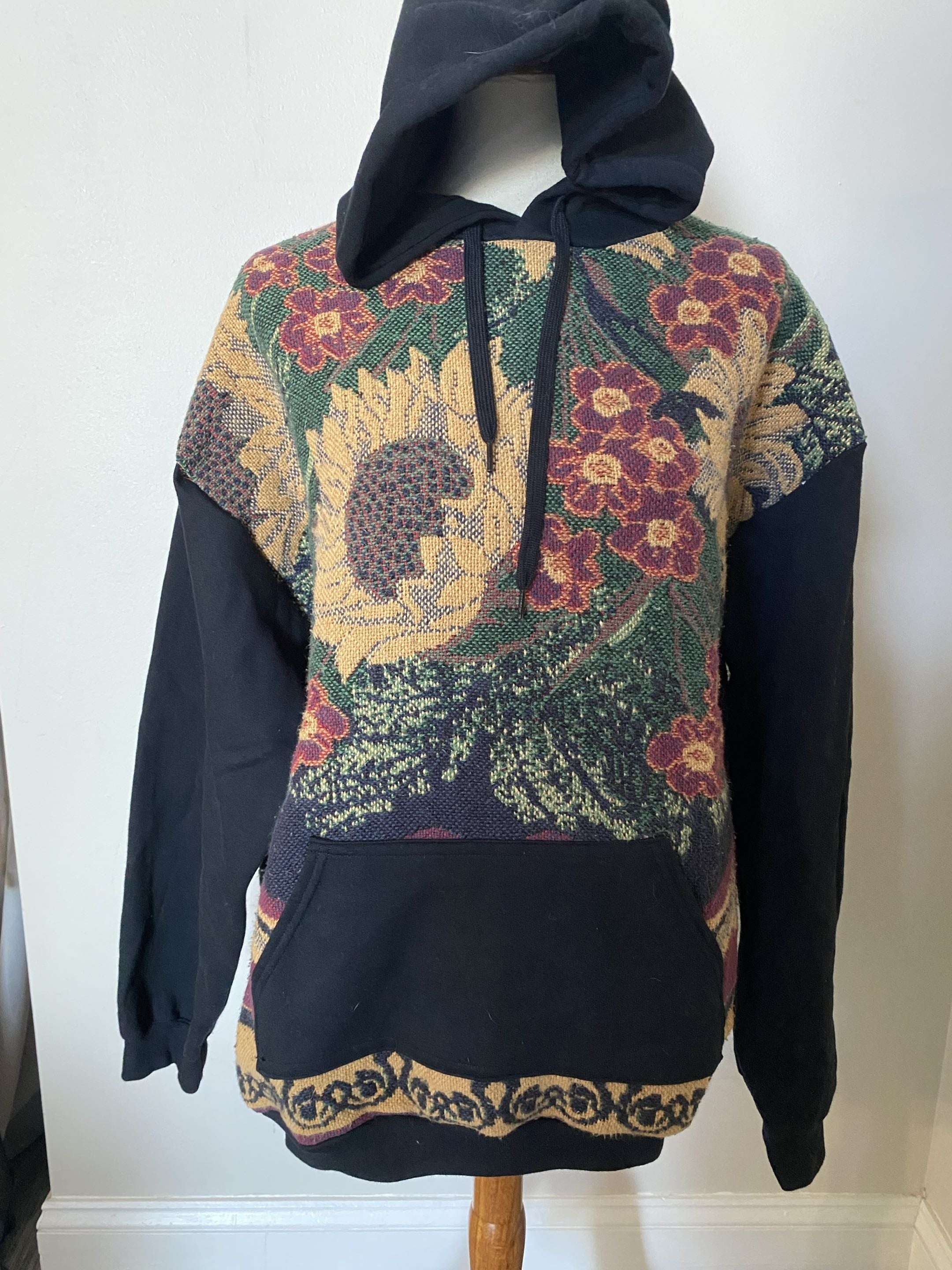 Reworked Sunflower Blanket Hoodie