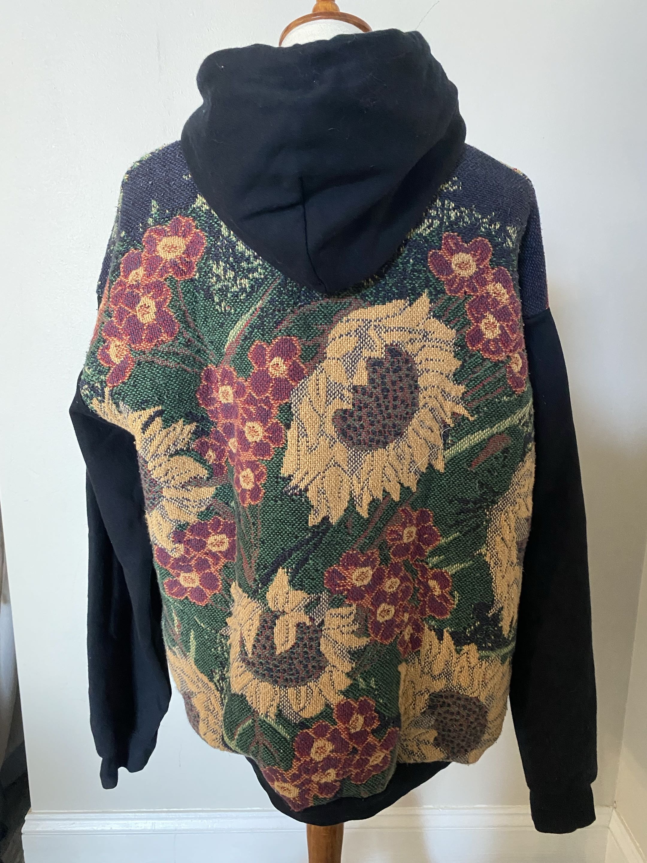 Reworked Sunflower Blanket Hoodie