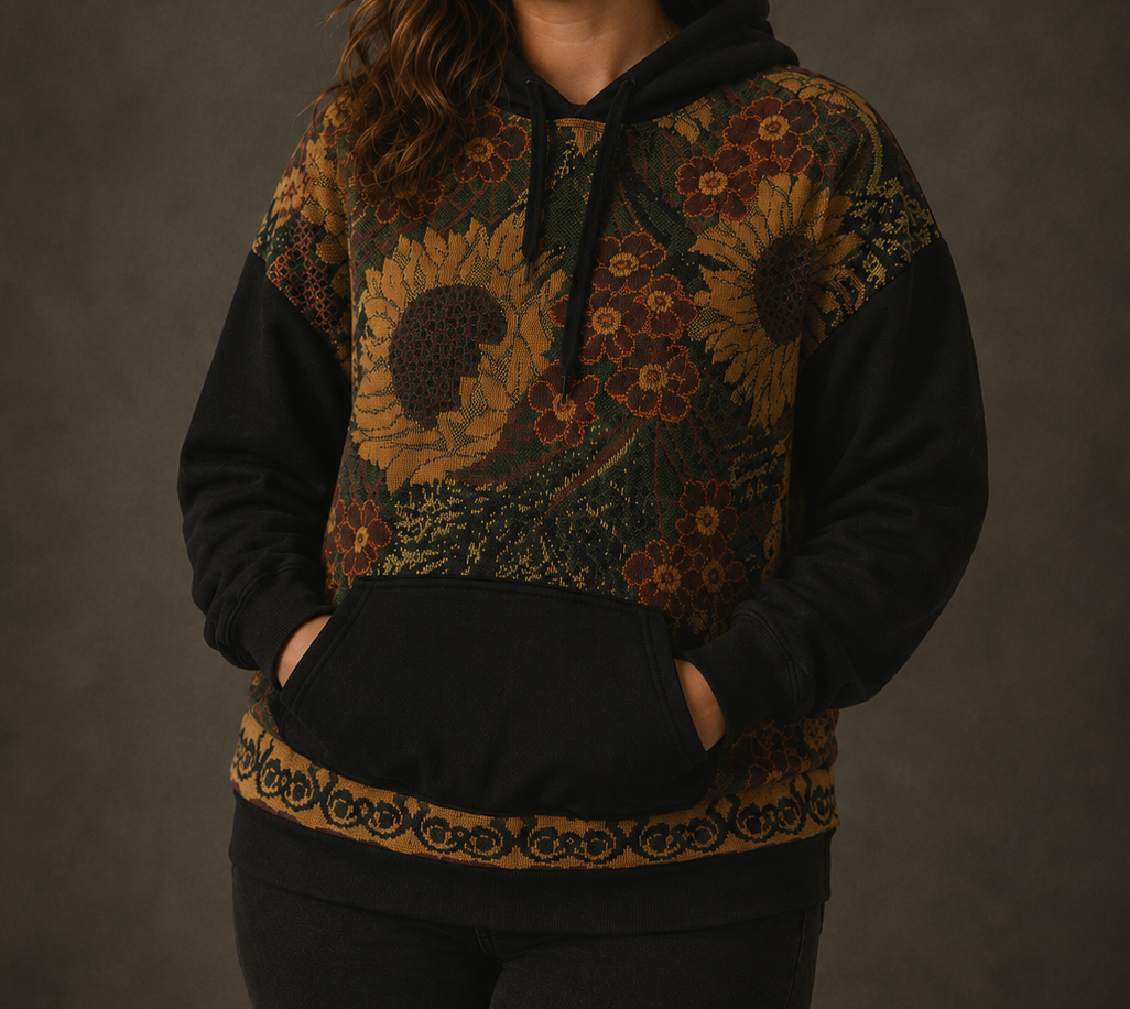 Reworked Sunflower Blanket Hoodie
